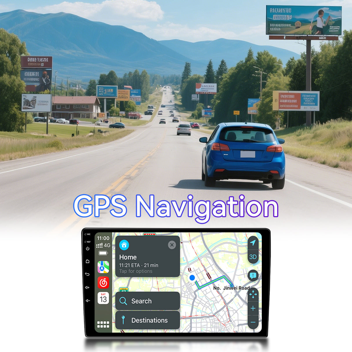 ZHNN 9 Inch Car Radio Stereo Compatible with Dodge RAM 2002-2006/Jeep Wrangler 2003-2006/Caravan 2004-2007, 2+64G Android 13 Car Head Unit with Wireless CarPlay/Android Auto, GPS, Backup Camera