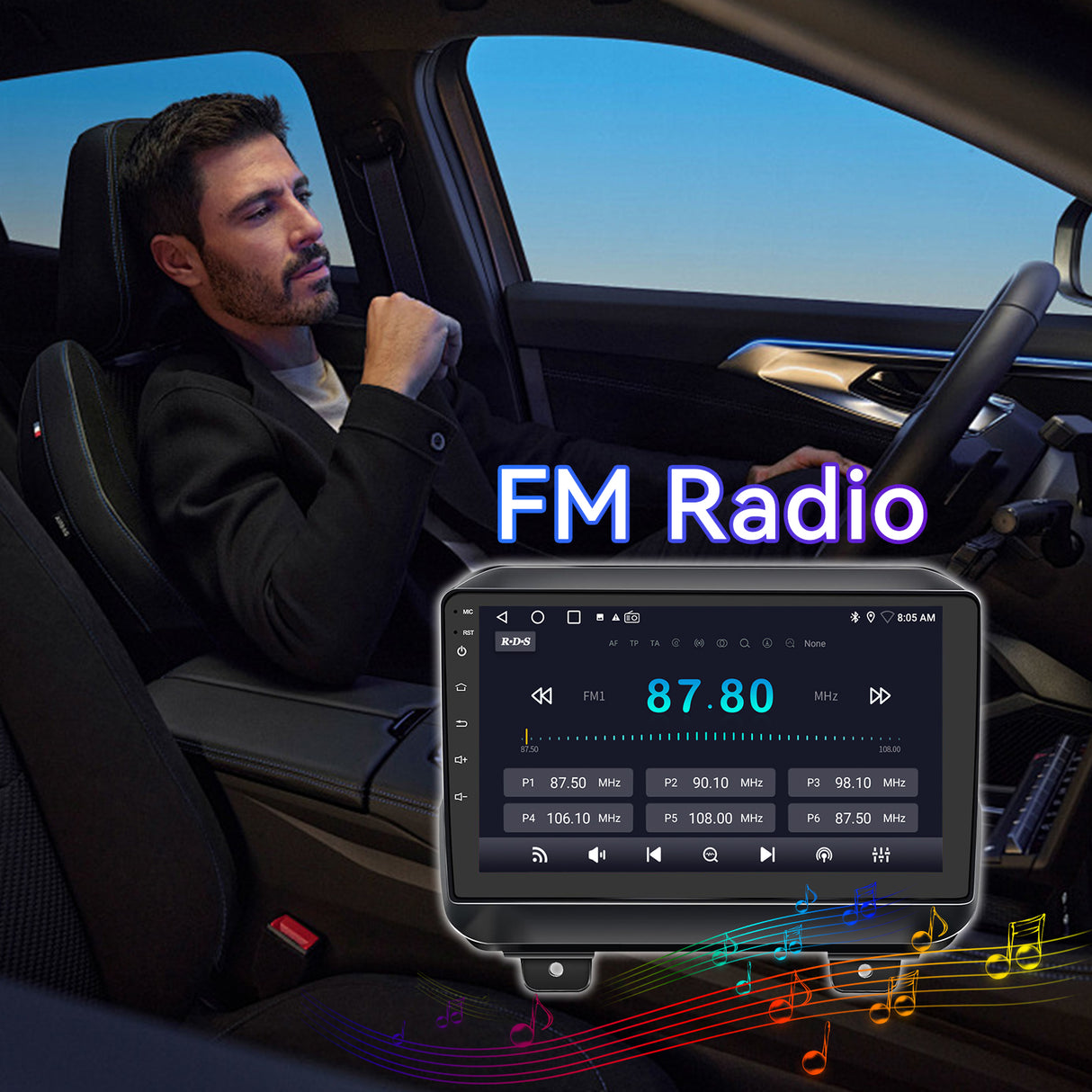 Android 13 Car Radio Stereo Compatible with Jeep Wrangler JL 2018-2021/Gladiator JT 2020 2021, 9 Inch Car Radio with CarPlay &Android Auto GPS Navigation SWC Backup Camera (2G+64G)