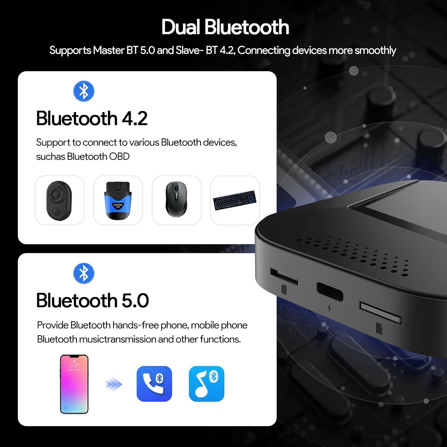 ZHNN CarPlay AI Box Y1P for OEM CarPlay/Android Auto Car Radio