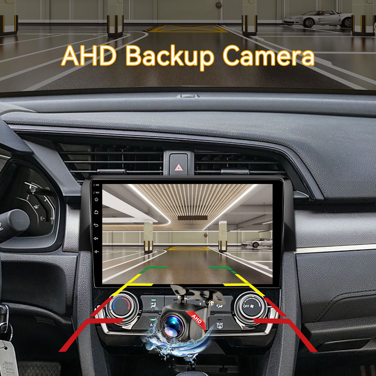 Car Stereo for Honda Civic 2016-2020 Upgrade Wireless CarPlay & Android Auto AHD Backup Camera GPS SWC FM WiFi Bluetooth