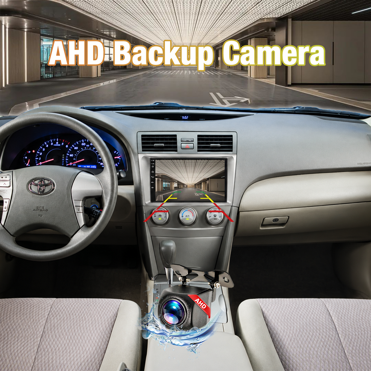 Head Unit Stereo for Toyota Camry (06-11) Wireless CarPlay & Android Auto Quick Boot, Screen Casting, Anti-Glare QLED Display. AM/FM Radio Receiver, Plug & Play Dash Harness Included.