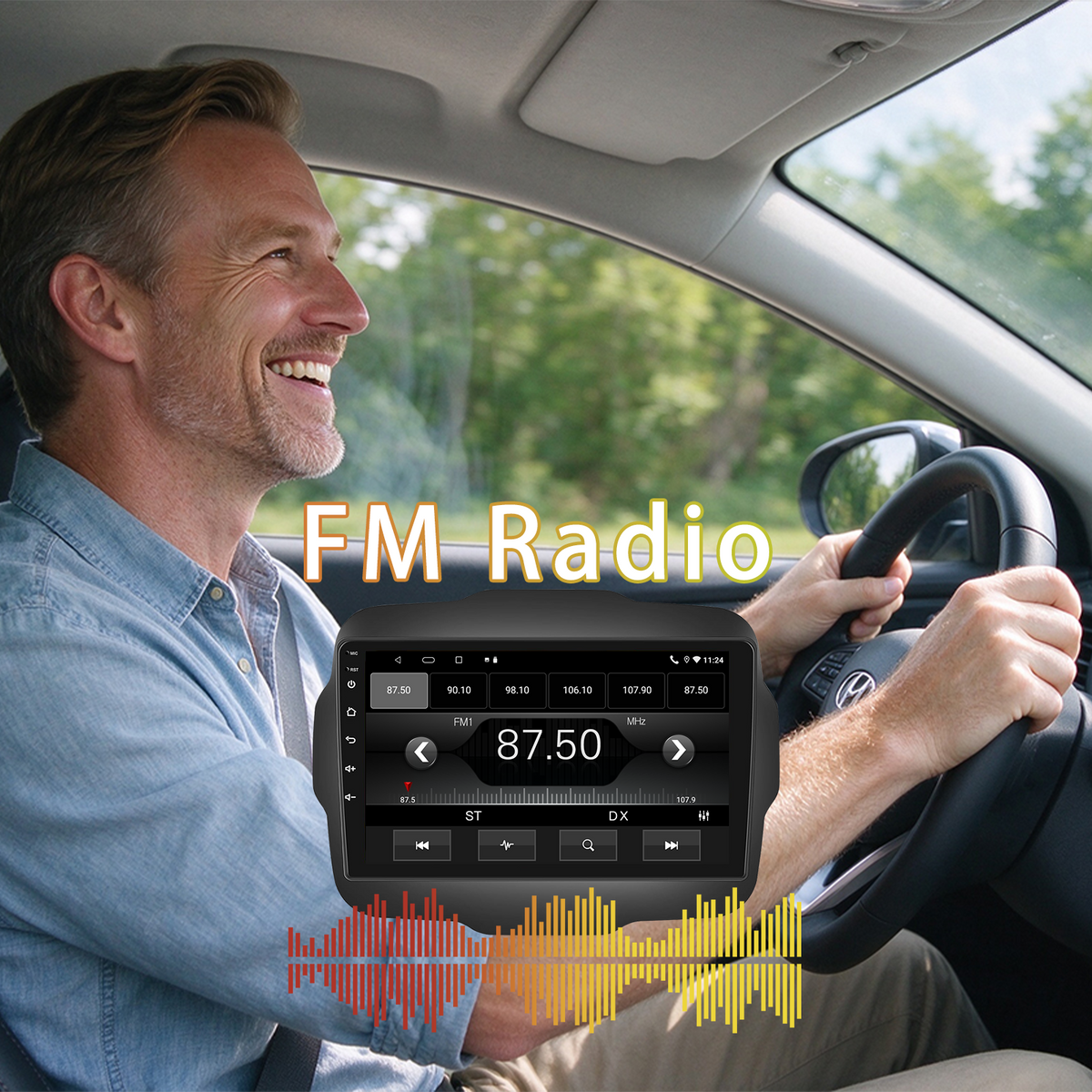 Jeep Renegade 2015-2020, 64G Storage, 5G WiFi, Wireless CarPlay & Android Auto, GPS Navigation, Bluetooth, FM Radio, HD Backup Camera, Aftermarket Head Unit Replacement