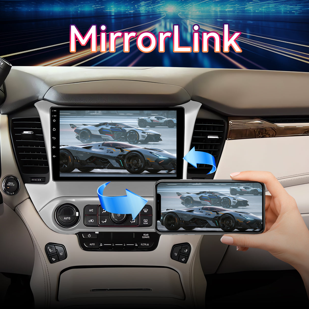Car Stereo for Chevy Suburban Tahoe Yukon 2015-2019 Upgrade Wireless CarPlay & Android Auto AHD Backup Camera GPS SWC FM WiFi Bluetooth