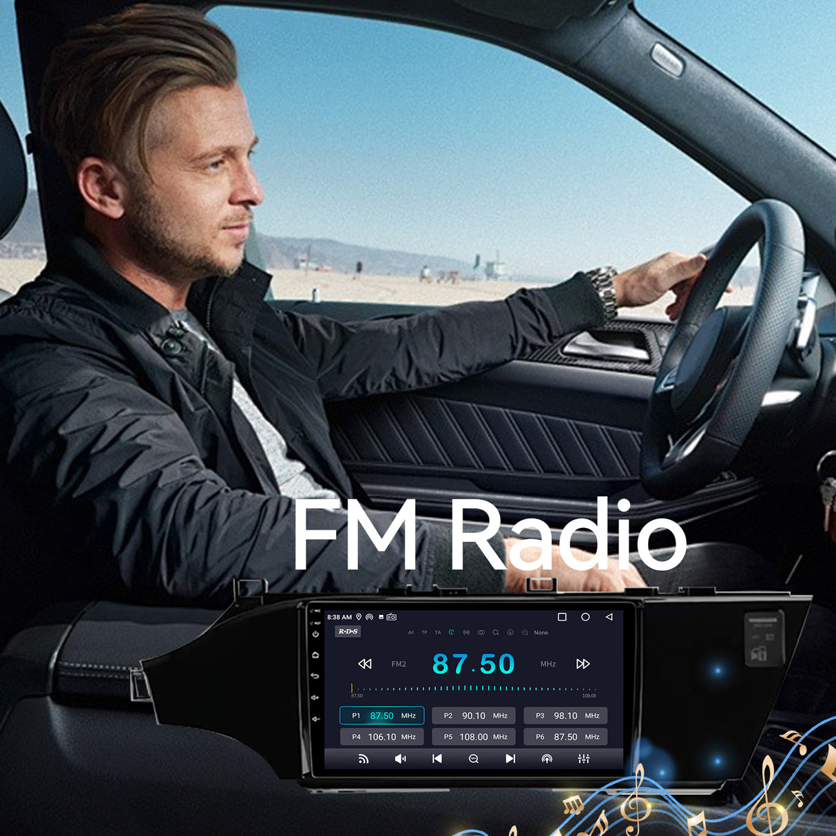 9 inch Car Radio Compatible with Toyota Avalon 2012-2018 with Wireless Carplay, Android Auto, Bluetooth Navigation GPS WiFi FM AM Multimedia Player Backup Camera Touchscreen