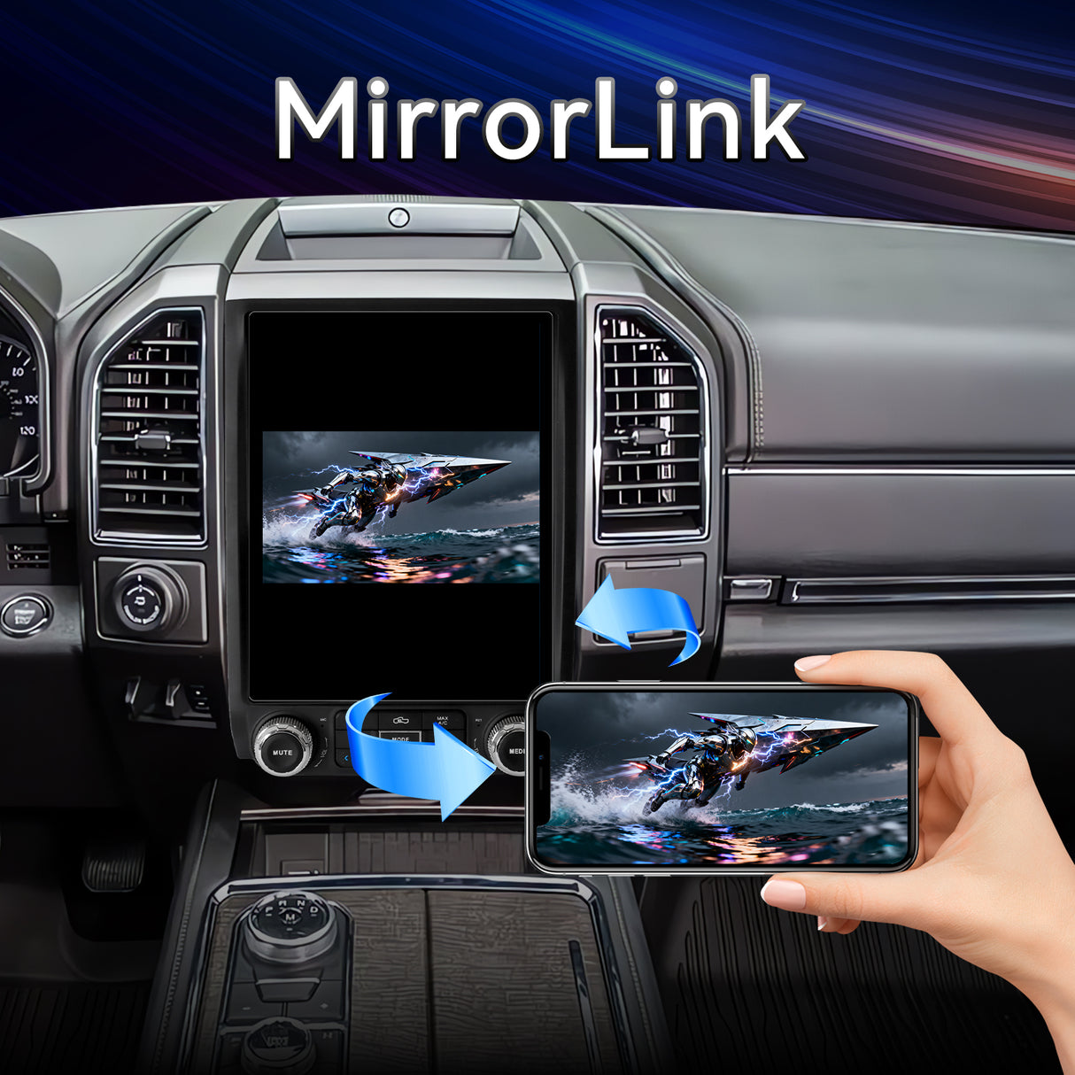 Car Radio for Ford Expedition Upgrade 2015 2016 2017 2018 Wireless Carplay Andriod Auto Android 13 12.1 Inch T-Style Touch Screen Head Unit 5Ghz WiFi GPS Navigation SWC