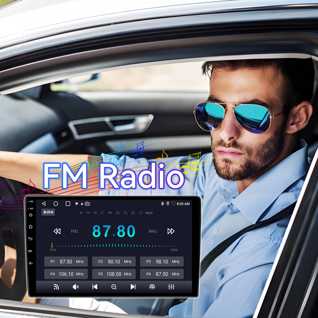 ZHNN 9 Inch Car Radio Stereo Compatible with Dodge RAM 2002-2006/Jeep Wrangler 2003-2006/Caravan 2004-2007, 2+64G Android 13 Car Head Unit with Wireless CarPlay/Android Auto, GPS, Backup Camera