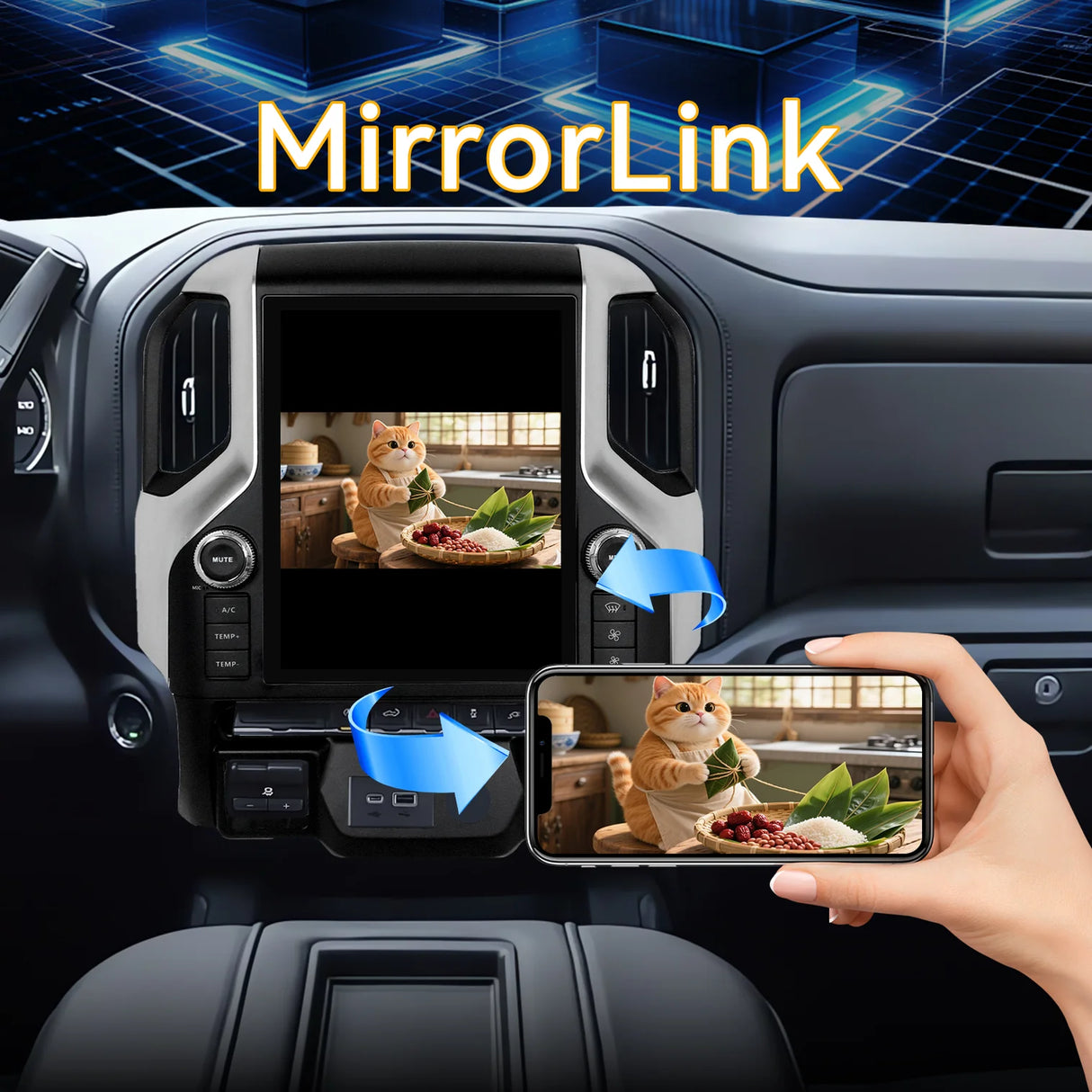 Car Radio 12.1" Qualcomm 8-core Android 13 for Chevy Silverado 2019-2021 with Dual Bluetooth CarPlay Android Auto GPS FM AM DSP Gyroscope Function