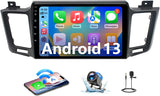 Android 13 Radio Compatible with Toyota RAV4 2013 2014 2015 2016 2017 2018, 10 Touch Screen Car Stereo Head Unit Wireless Carplay/Android Auto Mirror Link Backup Camera