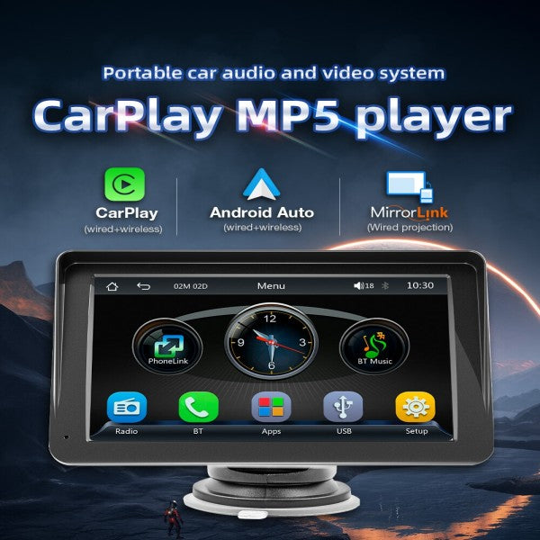 ZHNN 7 INCH  Portable Carplay Stereo Supports Wireless Carplay