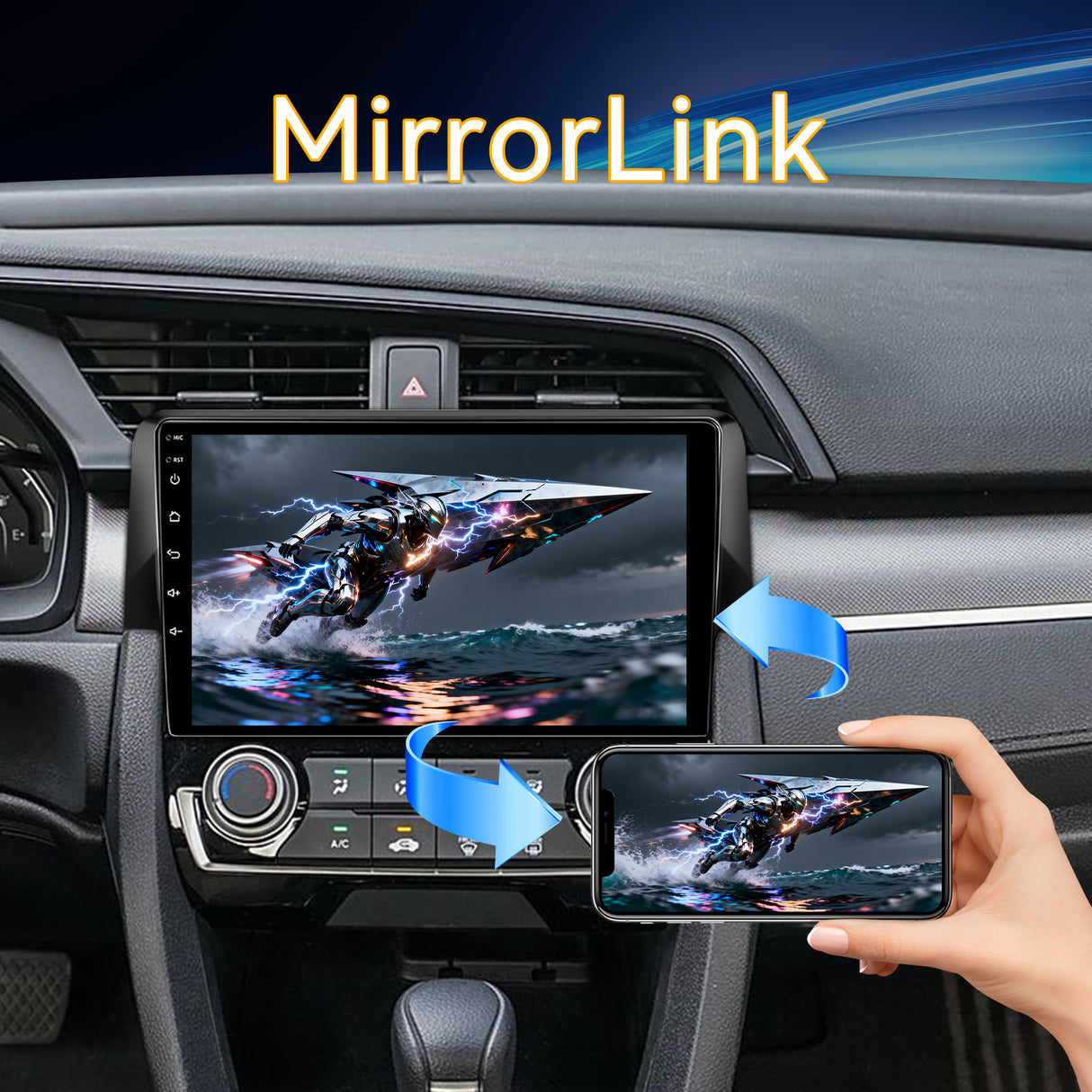 Car Stereo for Honda Civic 2016-2020 Upgrade Wireless CarPlay & Android Auto AHD Backup Camera GPS SWC FM WiFi Bluetooth