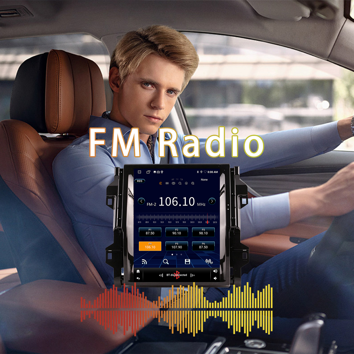 Android Car Radio for Toyota Fortuner 2018-2020, Wireless Apple CarPlay & Android Auto Head Unit, 8GB RAM +128GB ROM, Built-in GPS Navigation