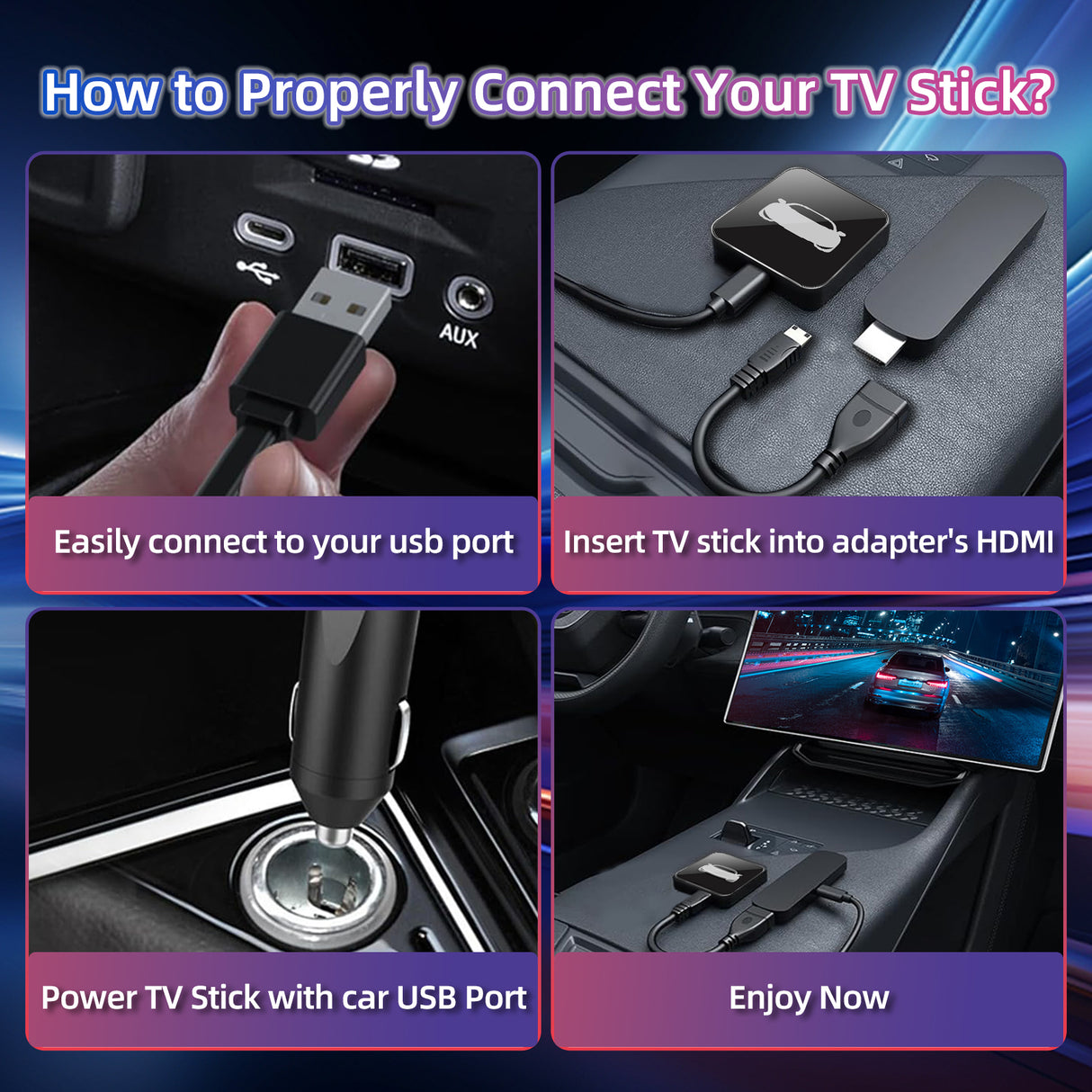 ZHNN Wireless Carplay Adapter & Wireless Android Auto Adapter for Car with Factory Wired CarPlay, 3 in 1 Convert Car Screen to TV, Watching Videos Movies on Car Screen from TV Stick