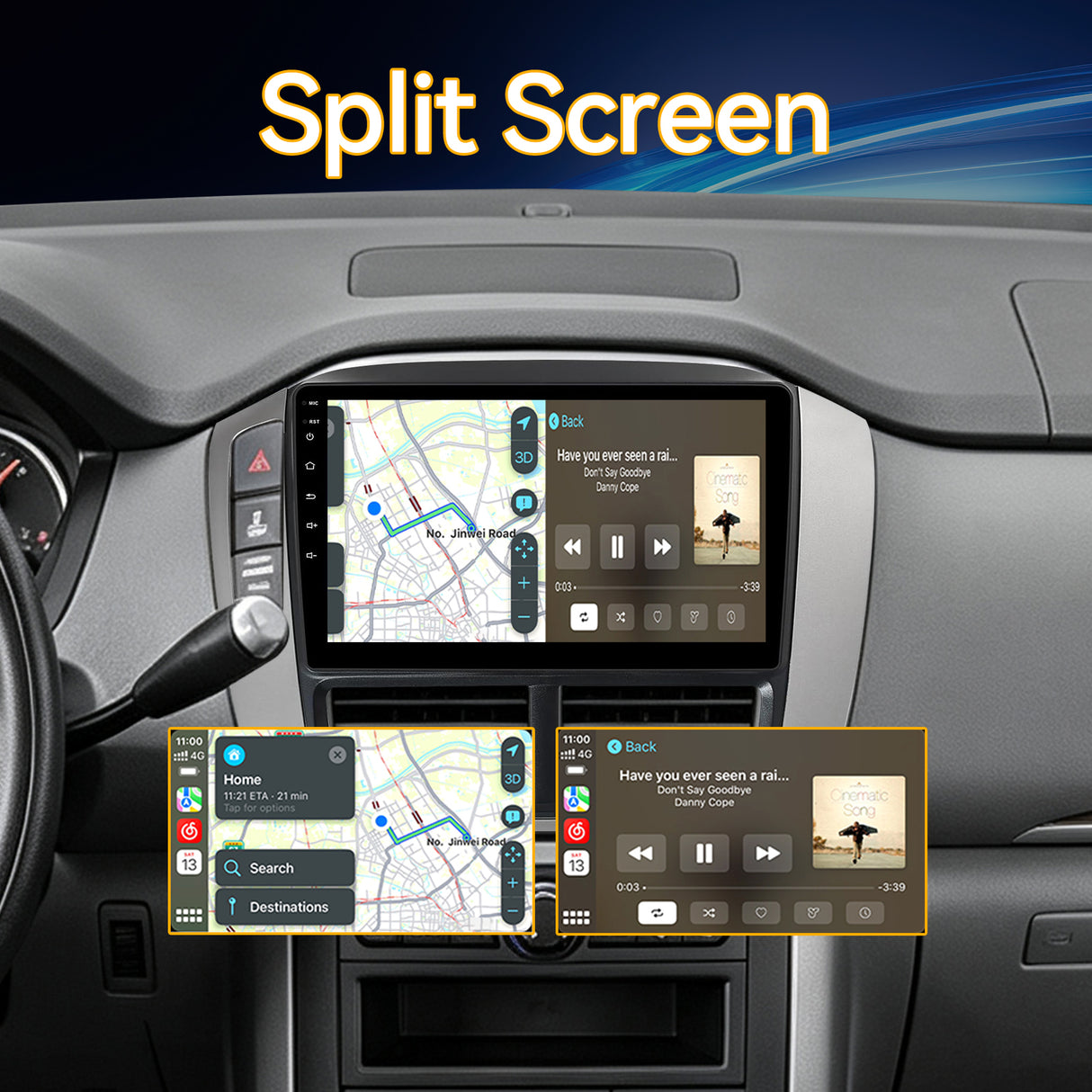 9-Inch Android 13 Car Stereo Head Unit for Honda Pilot 2006-2008, Wireless CarPlay&Android Auto, GPS Navigation, FM Radio, WiFi, Bluetooth, Reverse Camera, SWC, Wireless Sync, Engineer Help