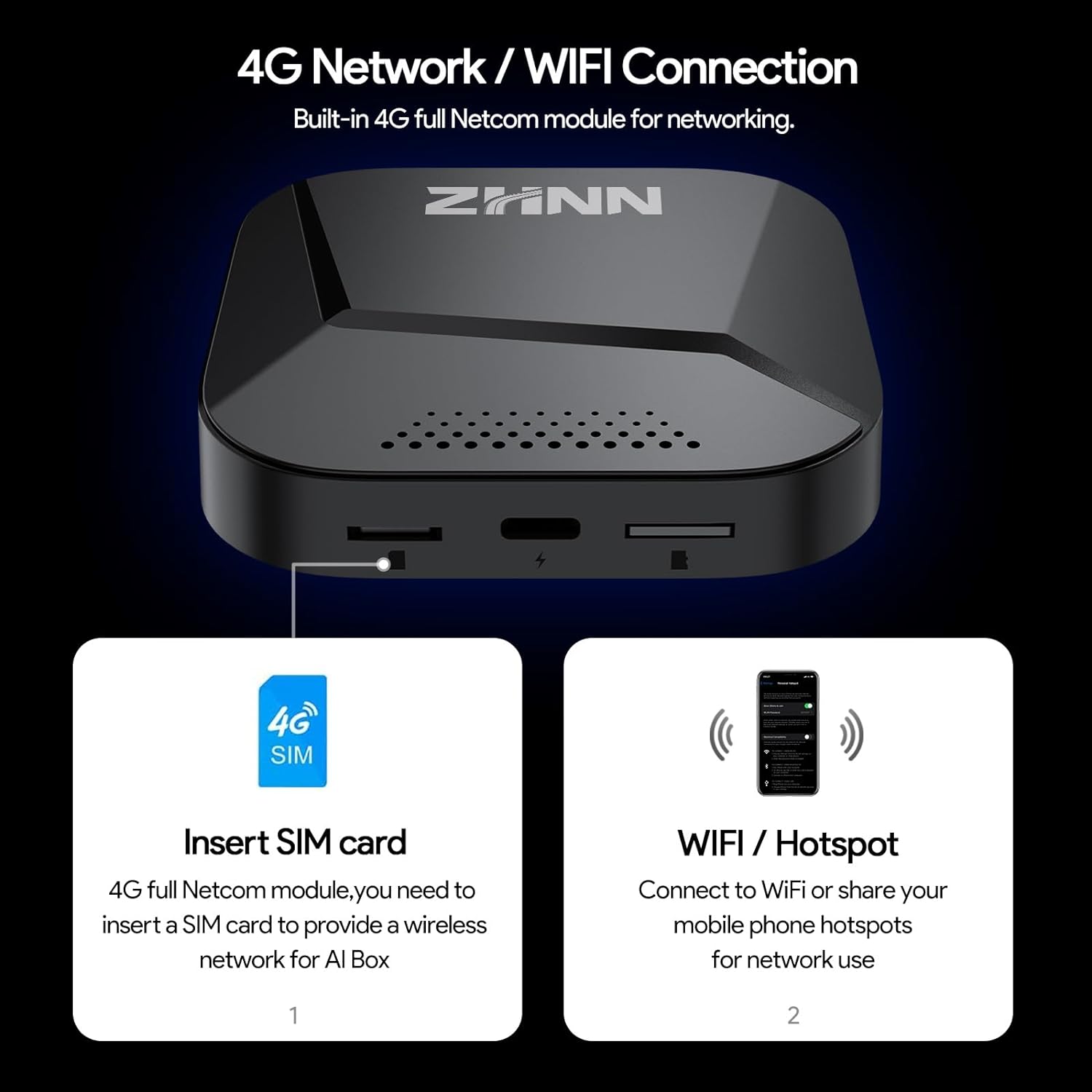 ZHNN CarPlay AI Box Y1P for OEM CarPlay/Android Auto Car Radio
