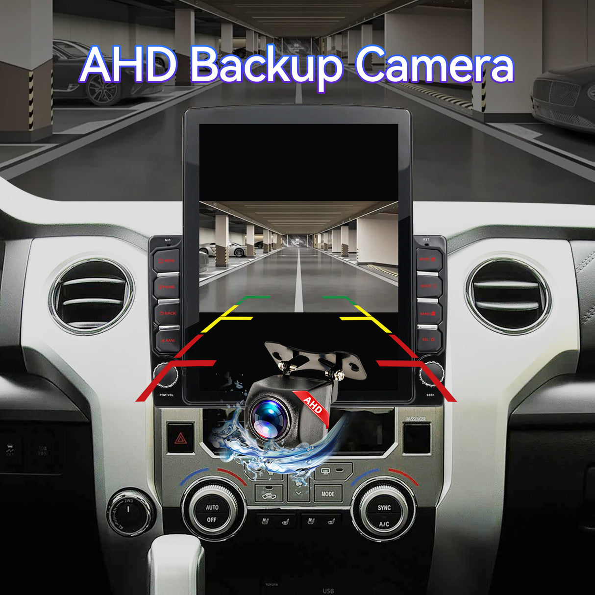 9.7 Inch Car Radio Compatible with Toyota Tundra 2014-2021, 2+64G Car Head Unit with Wireless Carplay/Android Auto/Bluetooth/SWC/FM/1080P Back-up Camera