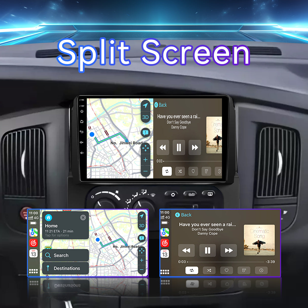 ZHNN 9 Inch Car Radio Stereo Compatible with Dodge RAM 2002-2006/Jeep Wrangler 2003-2006/Caravan 2004-2007, 2+64G Android 13 Car Head Unit with Wireless CarPlay/Android Auto, GPS, Backup Camera