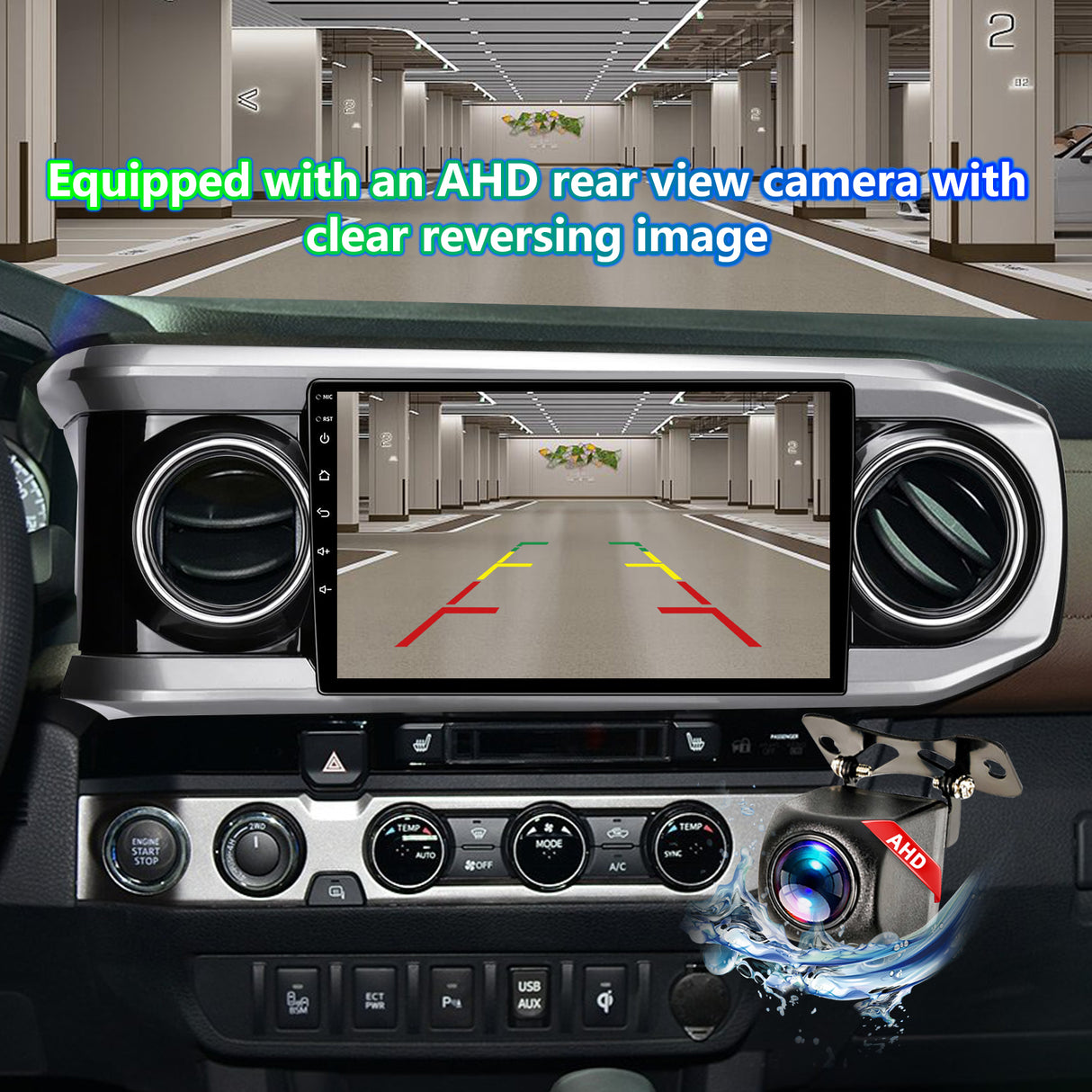 ZHNN Android 13 Car Stereo Head Unit Compatible with 3rd Gen Toyota Tacoma 2016-2022, 10 Inch Touch Screen Car Radio with Wireless CarPlay&Android Auto, GPS, FM, WiFi, Bluetooth, 1080P Reverse Camera, SWC