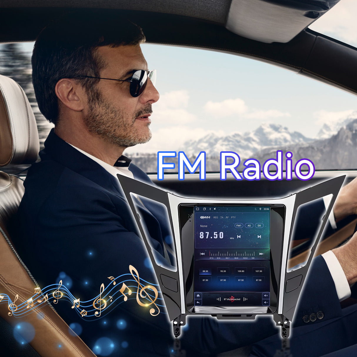 9.7'' Android 13 Car Stereo for Hyundai Sonata 2010-2015 | IPS Touchscreen Sonata Radio Wireless Carplay Android Auto 5G WiFi/Bluetooth Mirror Link GPS SWC/FM/RDS/32EQ Backup Cam Mic