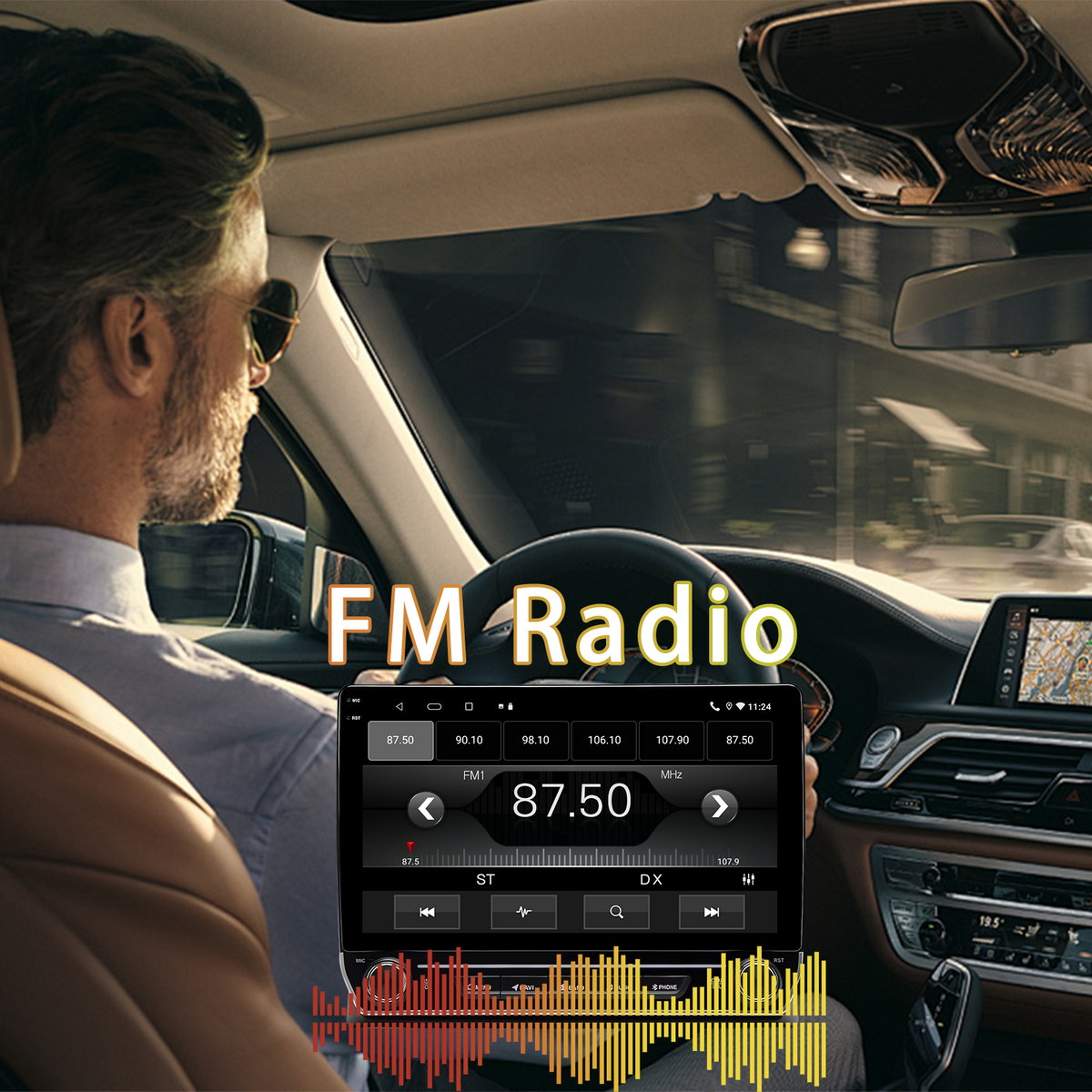 10" Touchscreen Android Car Radio Compatible with Toyota 4Runner 2003-2009, Wireless Apple CarPlay & Android Auto, GPS Navigation, Bluetooth Hands-Free, FM Receiver, HD Backup Camera Input, 2+64GB