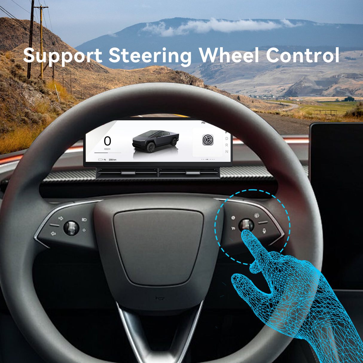 ZHNN 10.88 Inch Head Up Display Compatible with Tesla Model 3 2017-2023 Model Y 2019-2024, Smart Dashboard Touch Screen Instrument Cluster Display with Wireless CarPlay/Android Auto/Camera/Air Vent