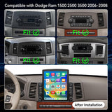 Android 14 Car Stereo Radio Compatible with Dodge Ram 1500 2500 3500 2006 2007 2008 Wireless CarPlay & Android Auto AHD Backup Camera Upgrade 9.7" Touch Screen GPS WiFi SWC FM Bluetooth 2+64G