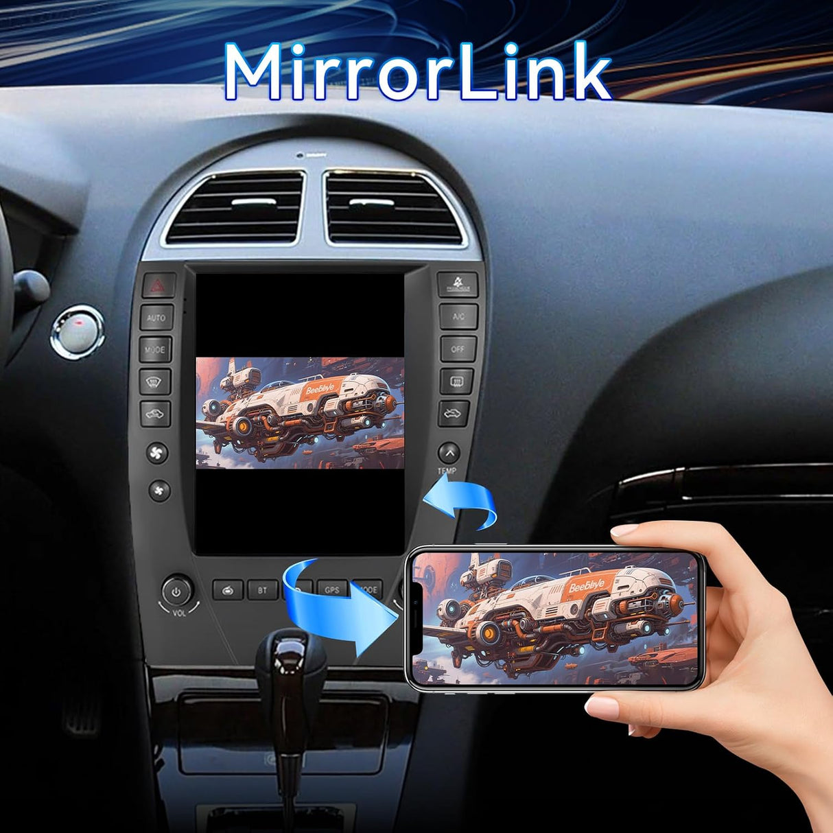 9.7" Touchscreen Android 14 Car Radio Stereo Compatible with Lexus ES350 2006 2007 2008 2009 2010 2011 2012 Wireless CarPlay & Android Auto GPS Navigation FM Radio Bluetooth, HD Backup Camera 2GB+64GB