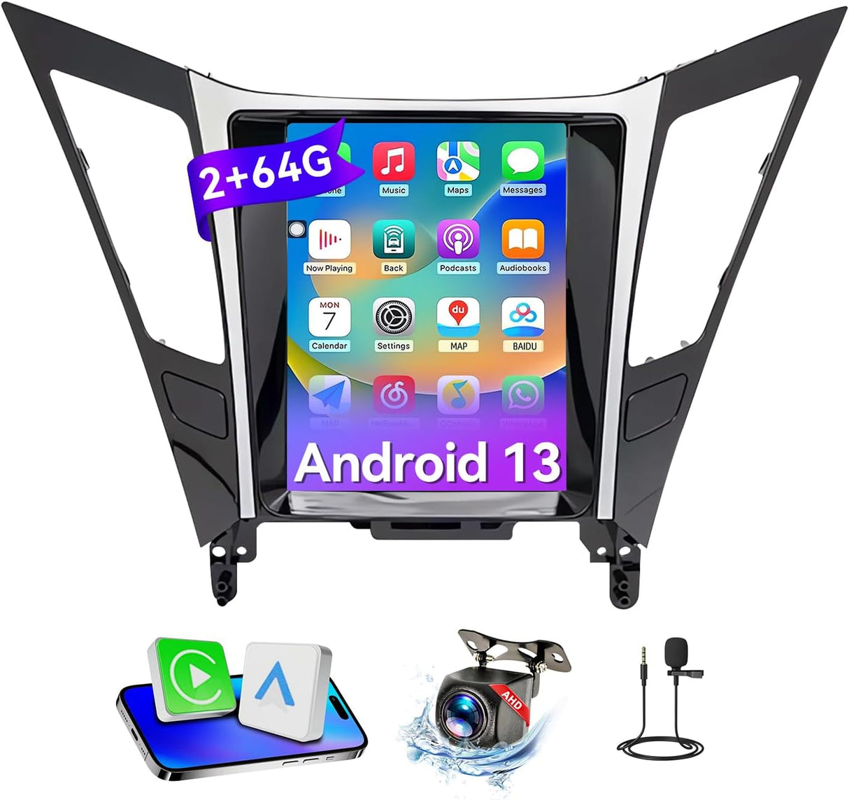 Android 13 Car Radio Stereo for Hyundai Sonata 2010-2015 with Wireless CarPlay/Android Auto/MirrorLink