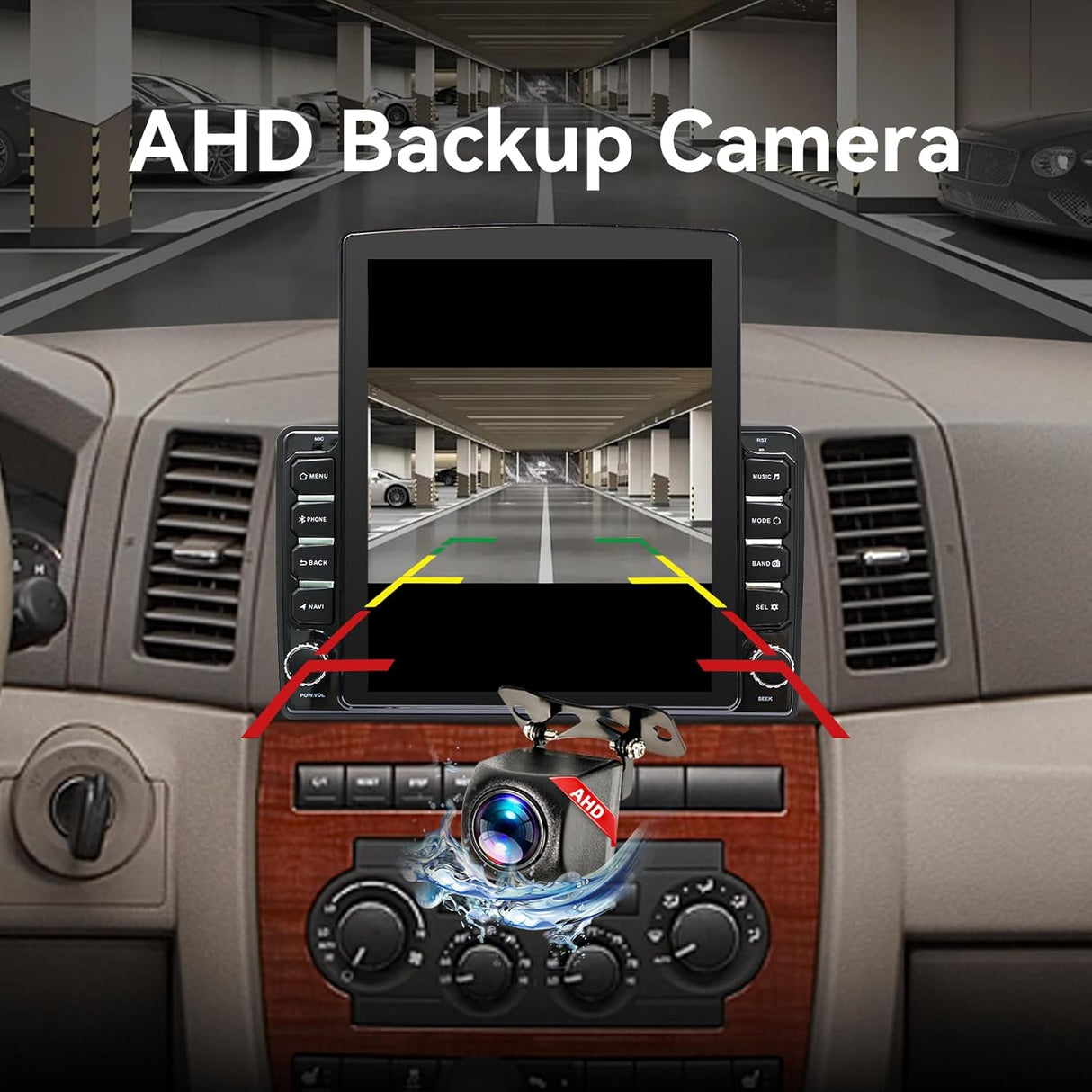 Android 14 Car Stereo Radio Compatible with Dodge Ram 1500 2500 3500 2006 2007 2008 Wireless CarPlay & Android Auto AHD Backup Camera Upgrade 9.7" Touch Screen GPS WiFi SWC FM Bluetooth 2+64G