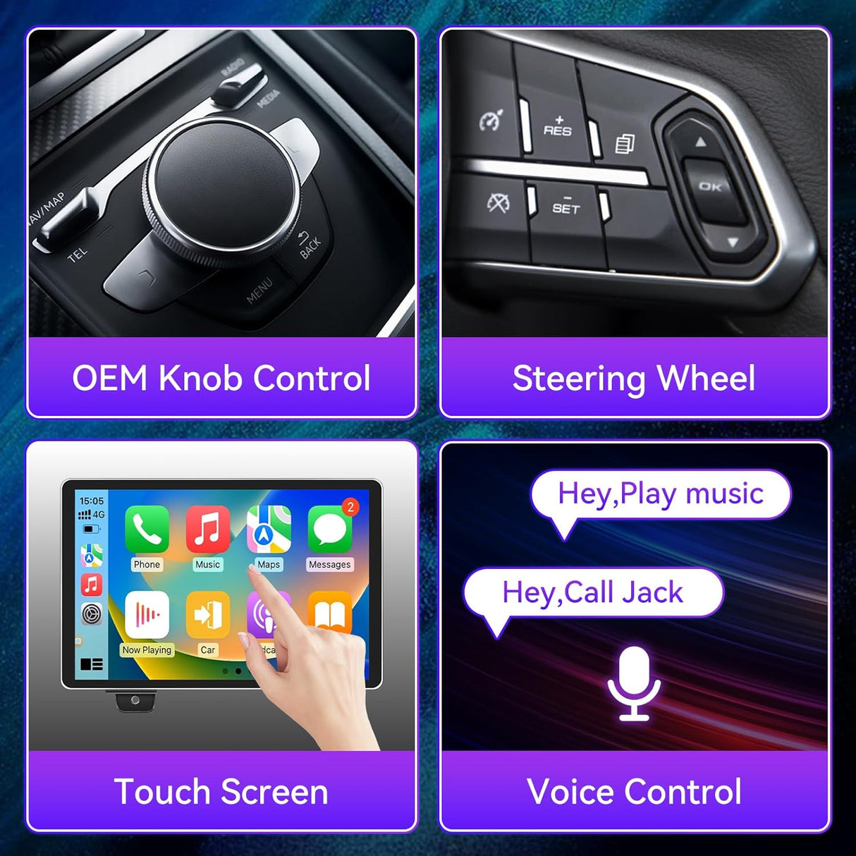 11.5 Inch Car Radio Stereo Compatible with Jeep Wrangler JL 2018-2021/Gladiator JT 2020 2021,4+64G Android Car Radio with CarPlay &Android Auto GPS Navigation SWC Backup Camera