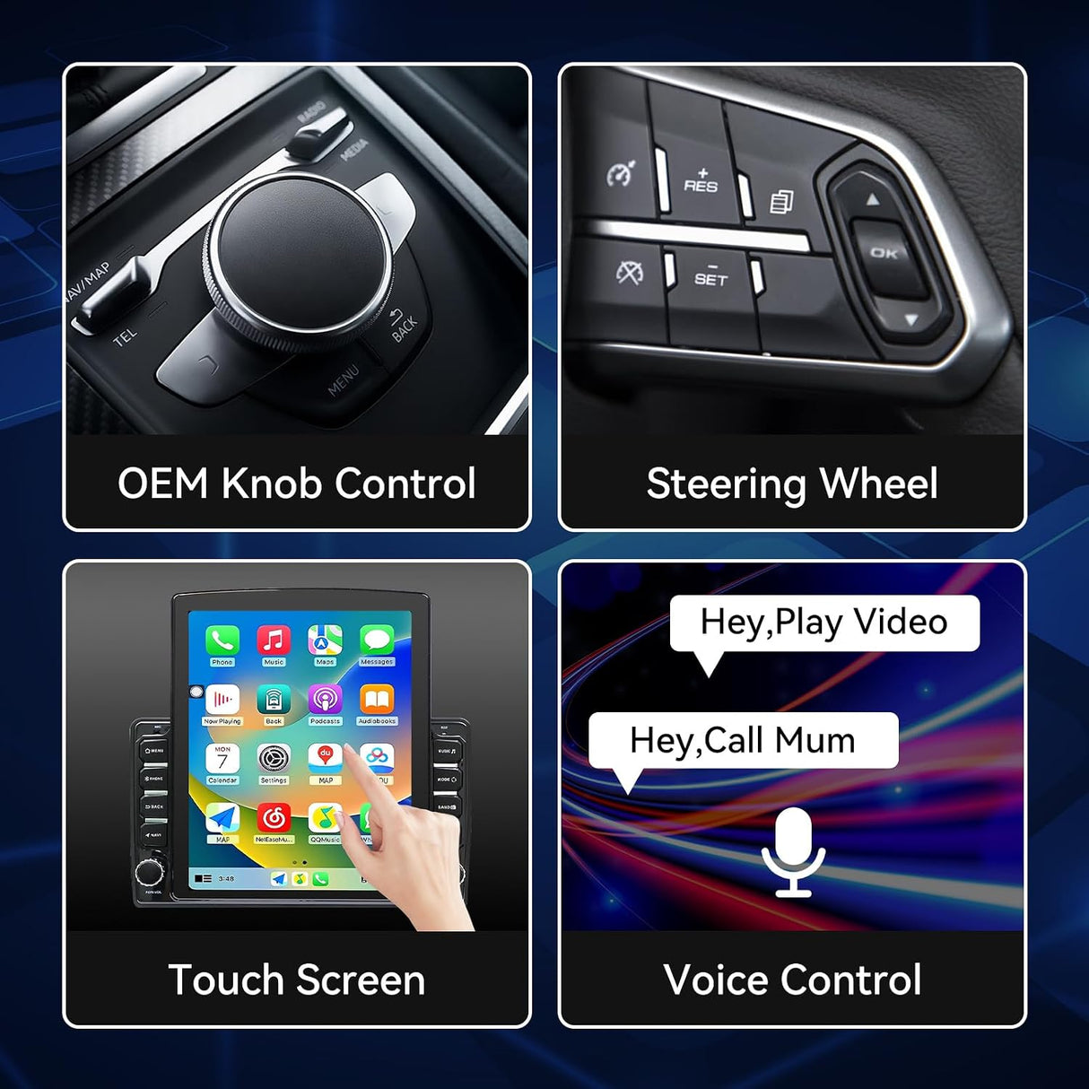 Android 14 Car Stereo Radio Compatible with Dodge Ram 1500 2500 3500 2006 2007 2008 Wireless CarPlay & Android Auto AHD Backup Camera Upgrade 9.7" Touch Screen GPS WiFi SWC FM Bluetooth 2+64G