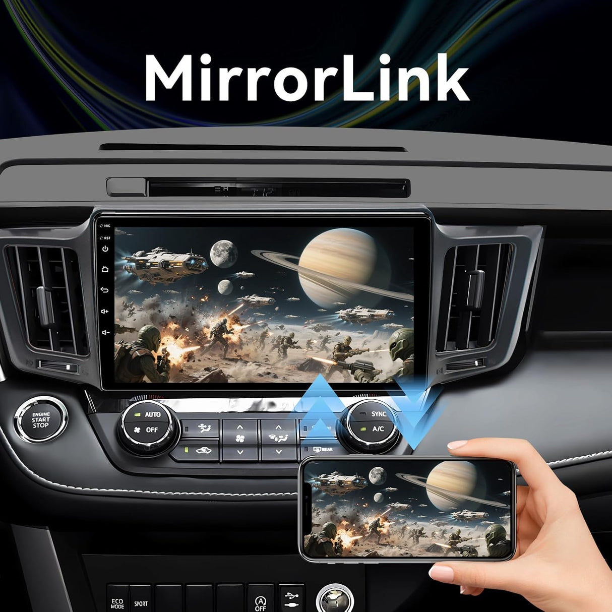 Android 13 Radio Compatible with Toyota RAV4 2013 2014 2015 2016 2017 2018, 10 Touch Screen Car Stereo Head Unit Wireless Carplay/Android Auto Mirror Link Backup Camera