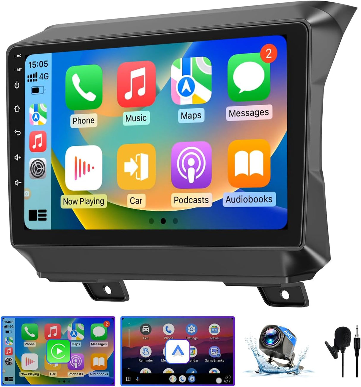 Android 13 Car Radio Stereo Compatible with Jeep Wrangler JL 2018-2021/Gladiator JT 2020 2021, 9 Inch Car Radio with CarPlay &Android Auto GPS Navigation SWC Backup Camera (2G+64G)