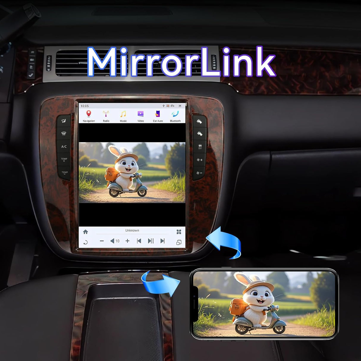 12.1 Inch Car Radio Compatible with GMC Yukon Chevrolet Silverado Tahoe Suburban 2007-2013(Auto AC), Android 13, 8+128GB Car Stereo with Wireless Carplay/Android Auto/WiFi /4G LTE/GPS Navigation