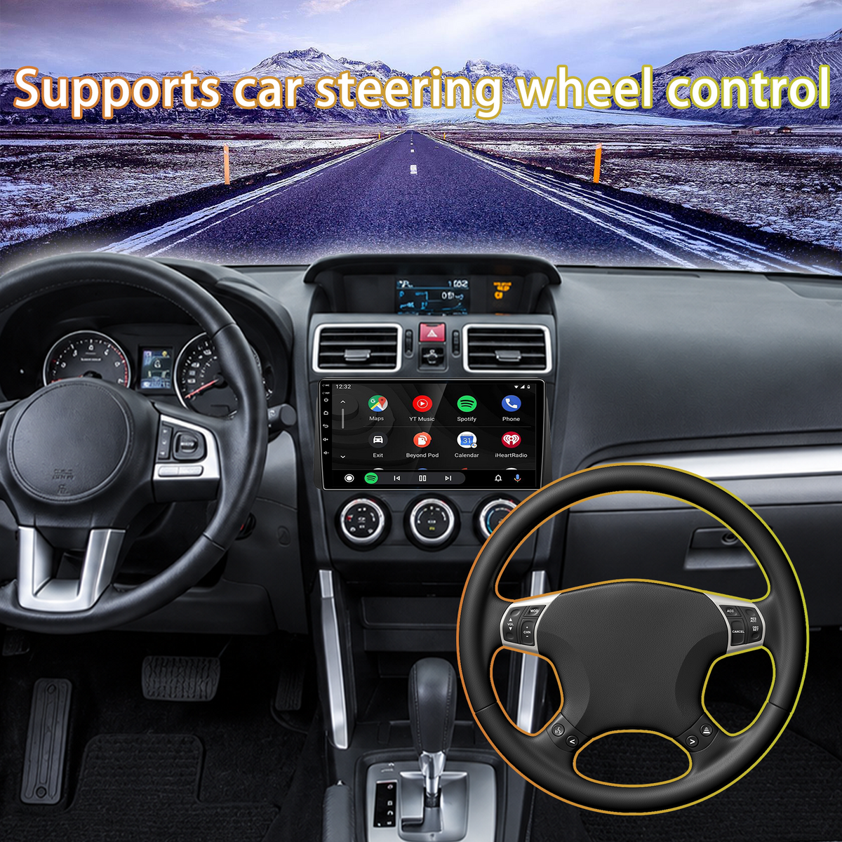 9 Inch Android 13 Car Radio Head Unit for Subaru Forester/Impreza/WRX/Crosstrek 2013-2015, Wireless CarPlay & Android Auto, GPS Navigation, Bluetooth 5.0, SWC, DSP Sound, AHD Rear View Camera