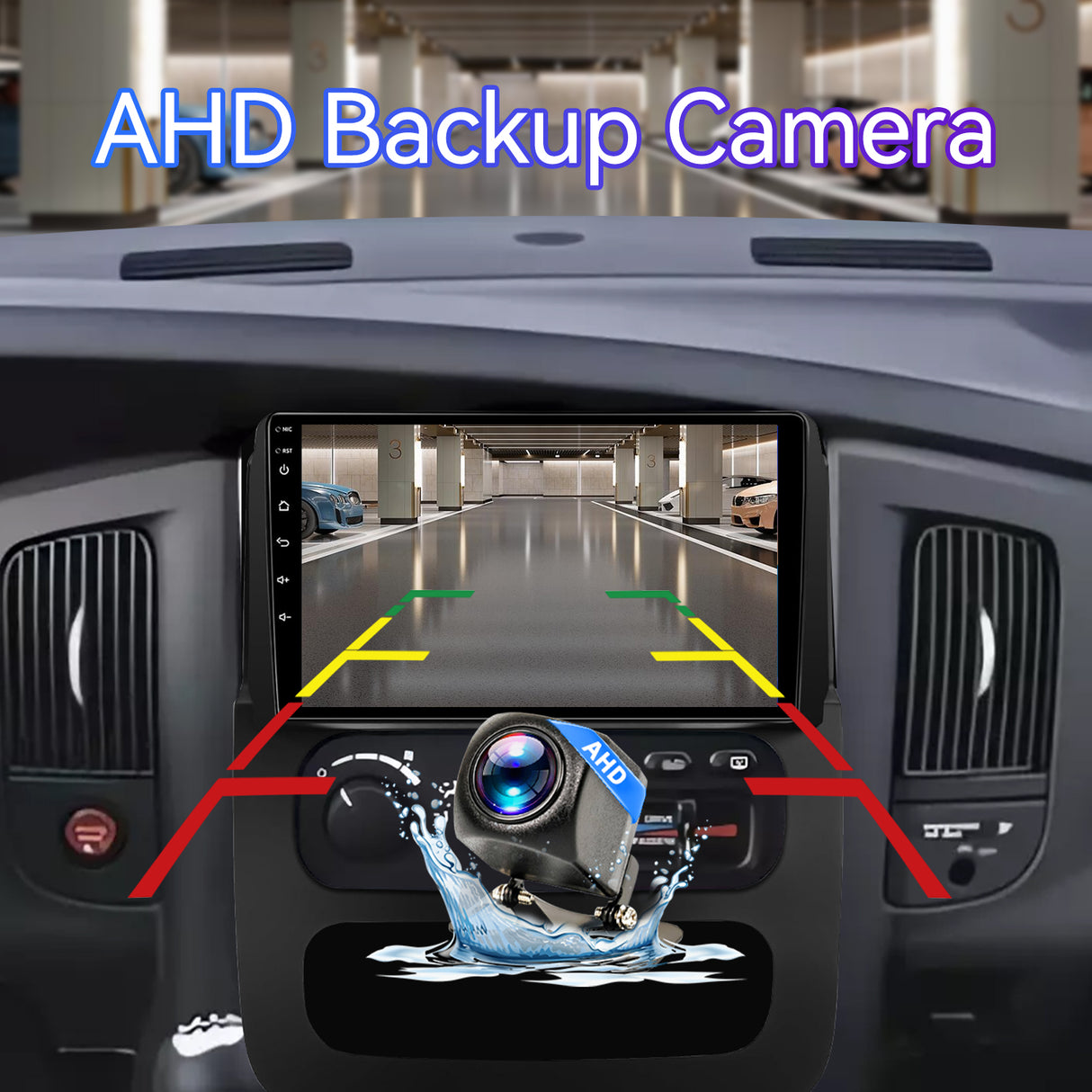 ZHNN 9 Inch Car Radio Stereo Compatible with Dodge RAM 2002-2006/Jeep Wrangler 2003-2006/Caravan 2004-2007, 2+64G Android 13 Car Head Unit with Wireless CarPlay/Android Auto, GPS, Backup Camera