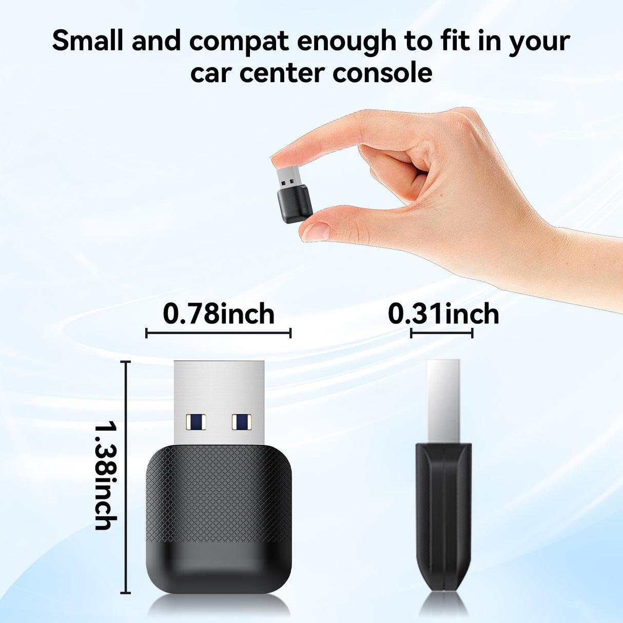 2-in-1 Wireless CarPlay Adapter / Android Auto Dongle, Compatible with iOS12+ & Android11+