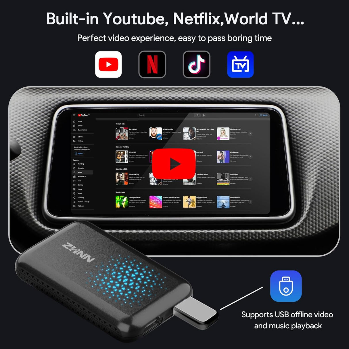 ZHNN Car Box A1 for OEM Wired CarPlay Car Radio