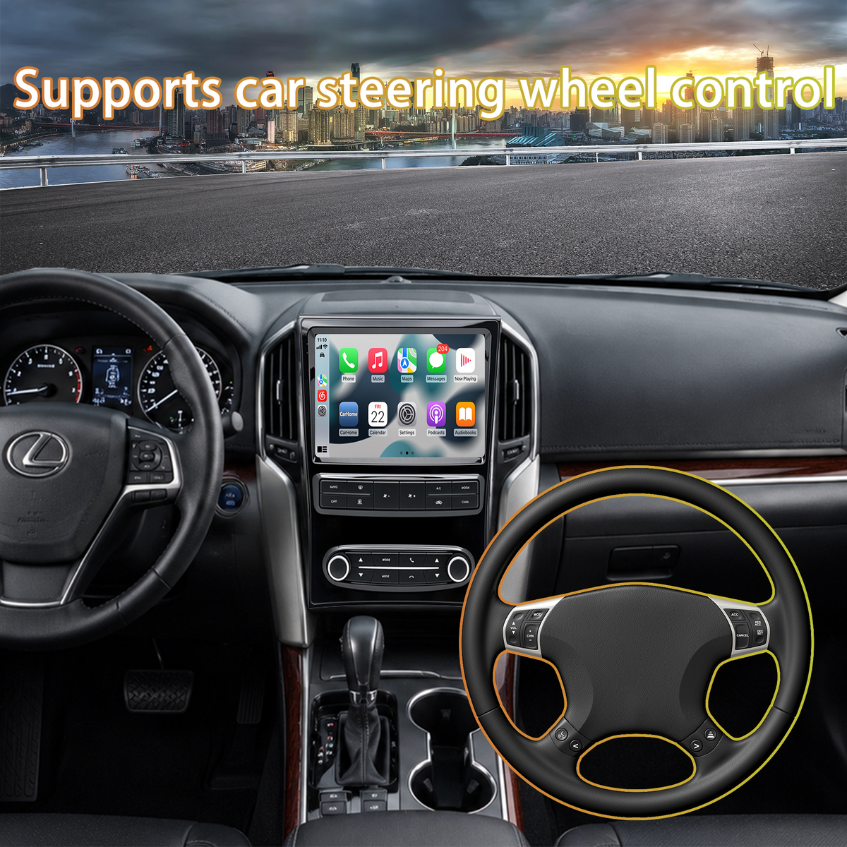 Car Stereo for Lexus GS300 GS350 GS400 1998-2005, Android Head Unit with Bluetooth, Wireless CarPlay & Android Auto, GPS Navigation, WiFi, Backup Camera Support