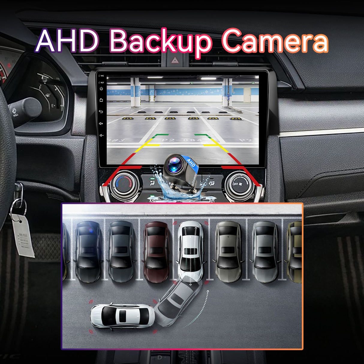 9'' Car Radio for Honda Civic 2016-2020 with Wireless CarPlay & Android Auto, 2G+64GB Android 13 Head Unit GPS Navigation, Plug & Play Car Stereo Upgrade, Voice Control, 4G LTE/5G WiFi
