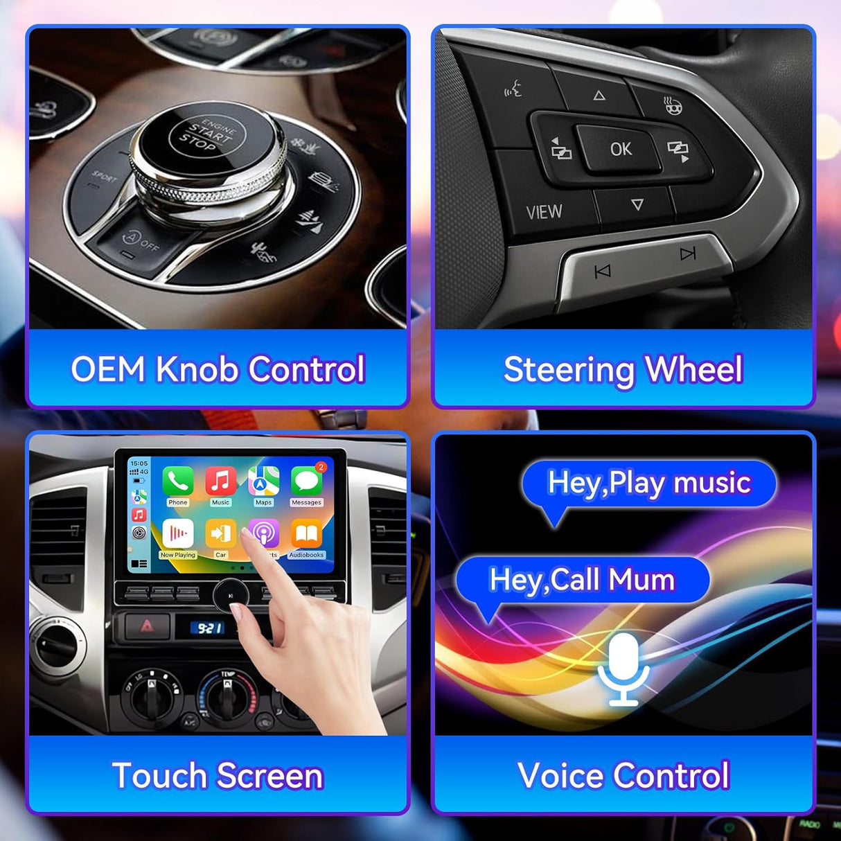 10 Inch Car Stereo Radio Compatible with Toyota Tacoma 2005-2015, Android 13 2+64G Wireless CarPlay Android Auto Car Radio Replacement with GPS/SWC/Backup Camera