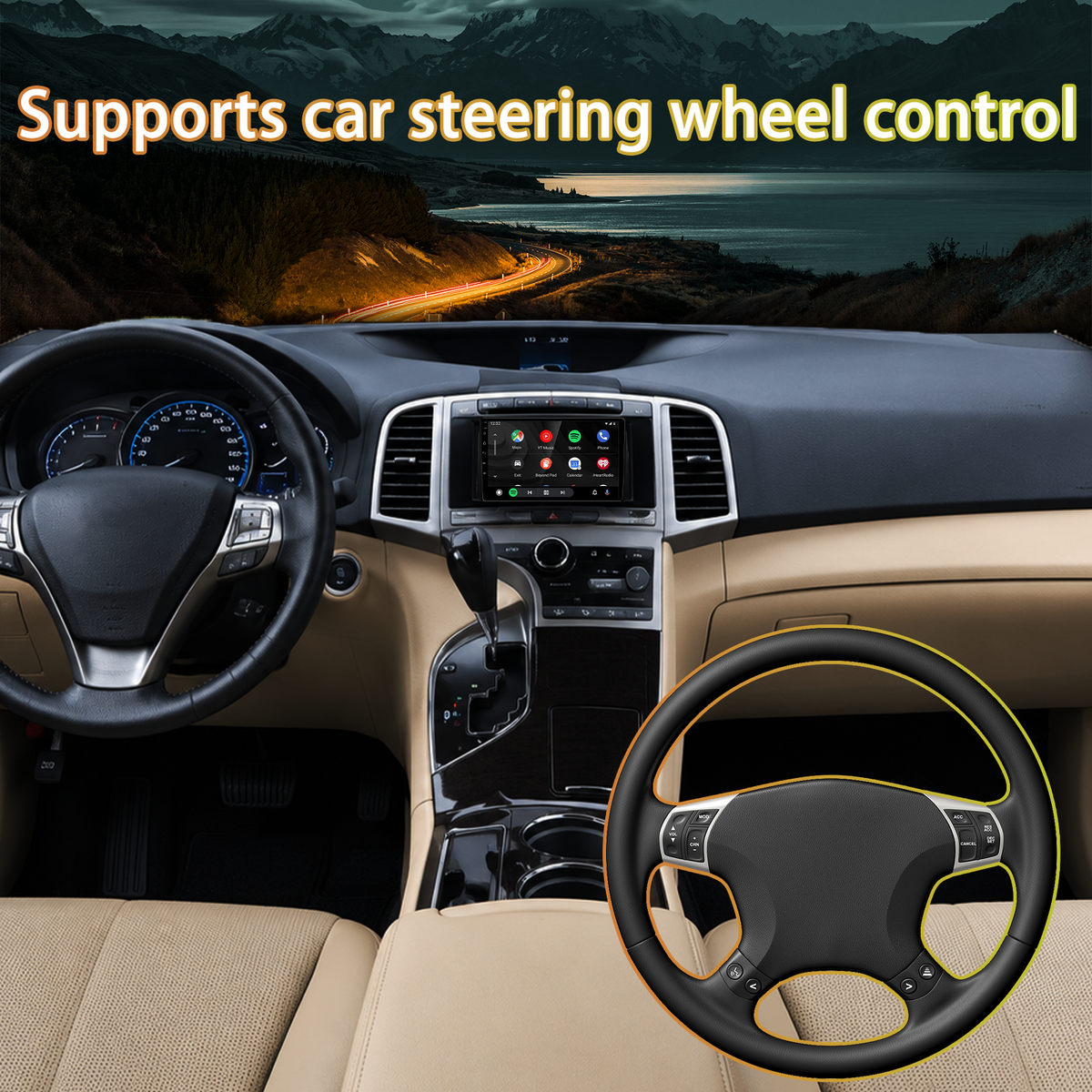 Android 13 Car Stereo for Toyota Venza 2008-2016 [2GB RAM+64GB ROM], 9 Inch Touch Screen with Wireless CarPlay Android Auto, GPS, WiFi, DSP, Bluetooth, FM/RDS, Mirror Link, SWC, AHD Backup Camera