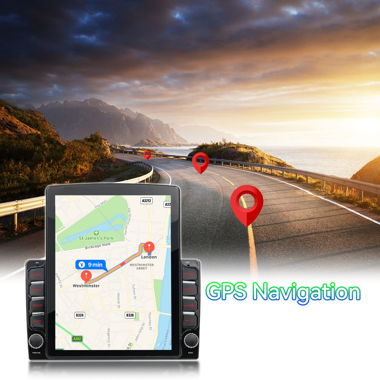 ZHNN Car Stereo Radio Compatible with Toyota Tundra 2014-2021,Android 13 Head Unit,9.7 Inch Touchscreen Support Bluetooth/Wireless CarPlay Android Auto/GPS/WiFi/Mirror Link/Backup Camera