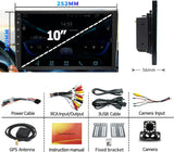 ZHNN Android 13 Double Din Car Stereo Radio, 10 Inch Car Head Unit Touch Screen Supports Wireless CarPlay& Android Auto/GPS Navigation/SWC/Backup Camera/Bluetooth FM Receiver