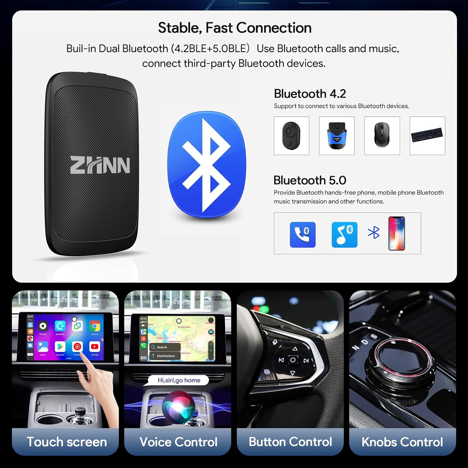 CarPlay&Android Auto AI Box with Video Streaming for OEM Wired Carplay/Android Auto Cars.