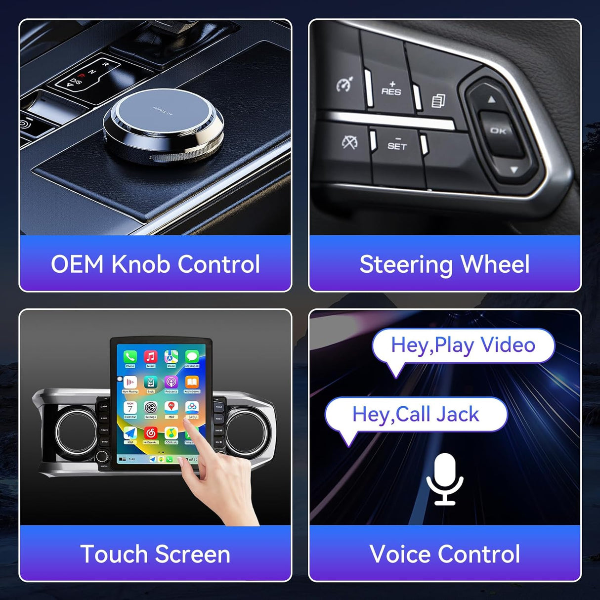9.7 Inch Car Stereo Radio Compatible with Toyota Tacoma 2016-2022, Android 13 2+64G Wireless CarPlay Android Auto Car Radio Replacement with GPS/SWC/ 1080p Backup Camera