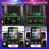 Android 13 Car Radio Stereo Compatible with Dodge Ram 1500/2500/3500 2013-2018 Upgrade with Wireless Carplay&Android Auto, GPS/SWC/Backup Camera/Seat Heating, for Manual & Auto AC (9.7 Inch)