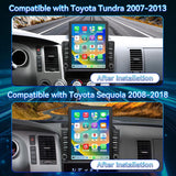 Android 14 Car Stereo Car Radio 9.7" Touch Screen Compatible with Toyota Tundra 2007-2013 Sequoia 2008-2018 Wireless CarPlay & Android Auto Bluetooth FM Radio GPS Navigation Backup Camera
