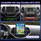 9.7 Inches Car Radio Compatible with Jeep Cherokee 2013-2018, 2+64G Car Stereo with Carplay/Android Auto/Bluetooth/SWC/FM/1080P Back-up Camera