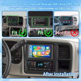 Android 14 Car Stereo Radio Compatible with 2003-2006 Chevy Silverado/Tahoe & GMC Sierra/Yukon Hummer H2 2003-2007 - 7" Touchscreen, Wireless CarPlay/Android Auto, GPS, Backup Camera, HiFi, SWC
