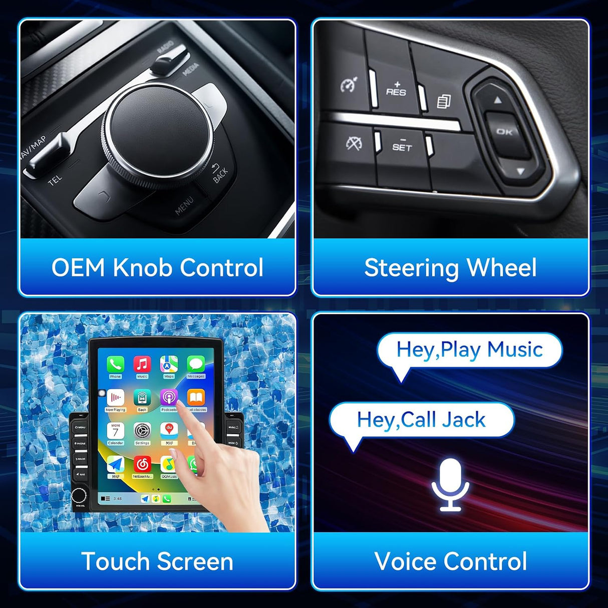 Android 14 Car Radio Stereo Compatible with Dodge RAM 1500 2500 3500 2009 2010 2011 2012, 9.7" Car Stereo with Wireless CarPlay Android Auto WiFi FM Bluetooth GPS Backup Camera Radio Upgrade 2+64G